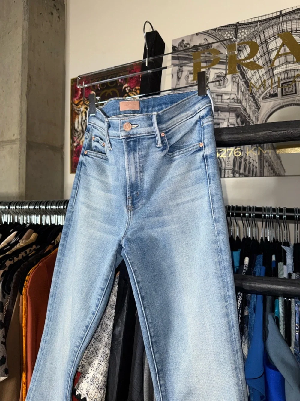 MOTHER The Outsider Sneak Jeans Full Moon Wash Mid Rise Bootcut Size 26 New NWOT